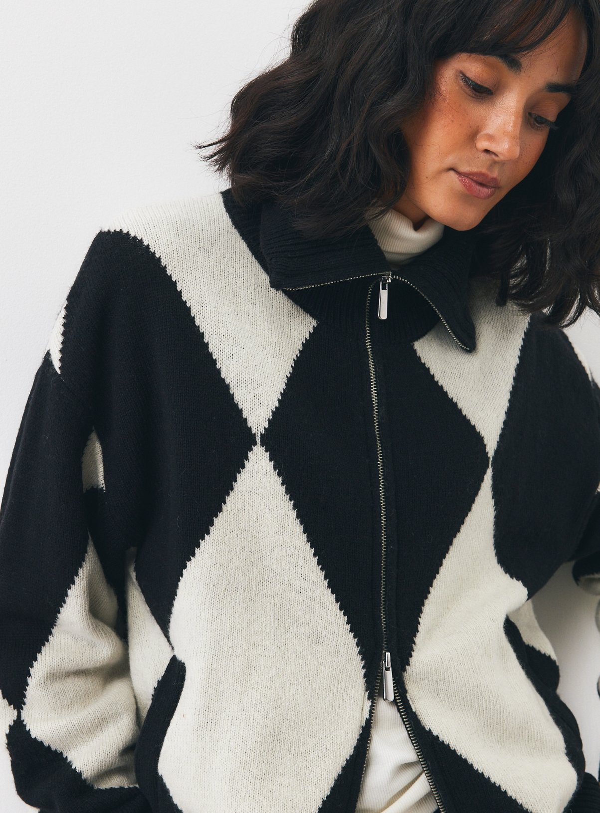Mono Pure Lambswool Zip-Through Cardigan L - Image 1 thumbnail